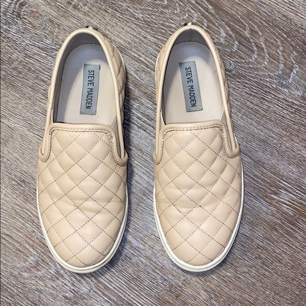 Cream Quilted Steve Madden Sneakers